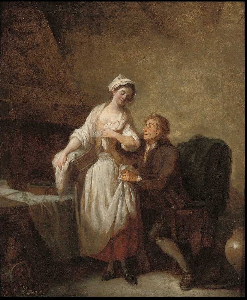 An Amorous Couple In An Interior by Etienne Aubry